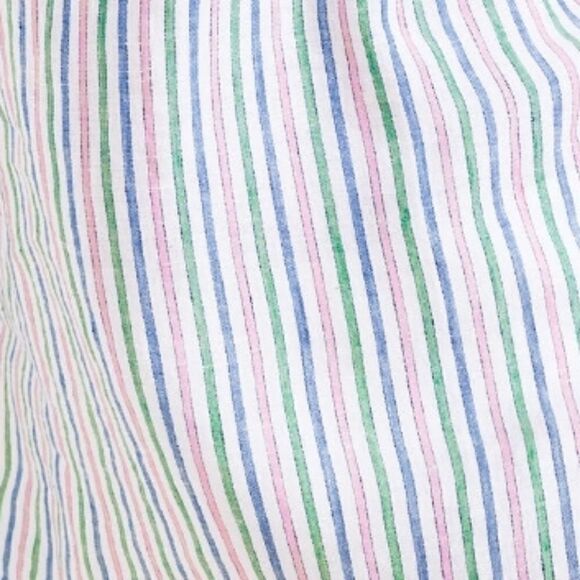 TALBOTS LINEN SLEEVELESS STRIPED FLOWY BLOUSE TOP L LARGE - Picture 4 of 4